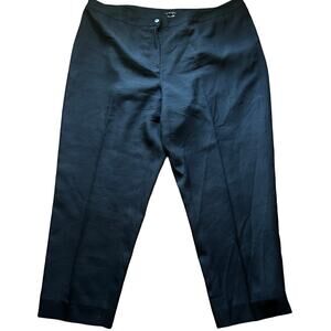 TALBOTS Plus SZ 18 100% Silk Black Lined Trouser Career Dress Pants